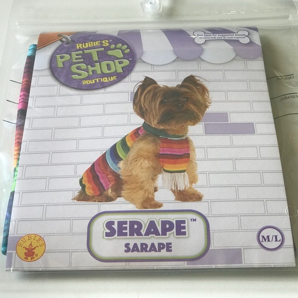 Serape Dog Costume Pet Shop Size M/L New - Picture 2 of 4